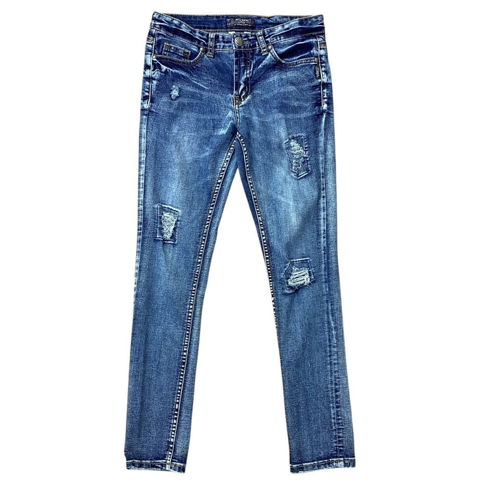 SILVER JEANS Sasha Skinny Jeans 14 Distressed